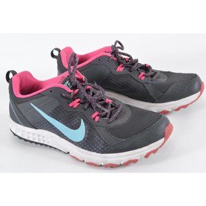 Nike Women's Wild Trail Running Shoes Black 643074-001 Mesh Lace Up Low Top 9.5
